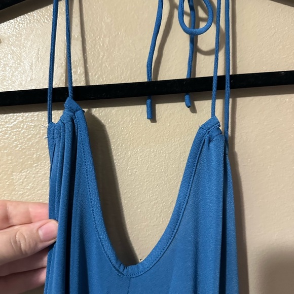 LuLaRoe Blue Romper with Ties and Open Back - Picture 3 of 6